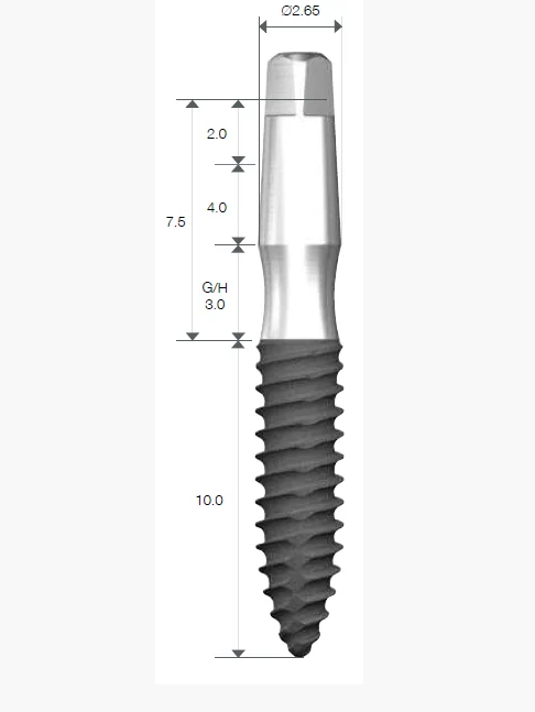 Имплантат SlimOneBody с 4-х гранной опорой, диам. = 2.0мм, длина = 6мм, № IUS201506 1.5мм, 14мм