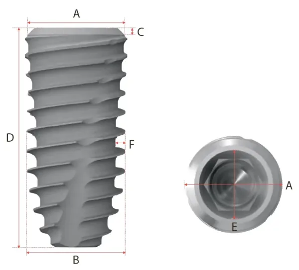 Имплантат SuperLine Fixture, платформа = 4.0мм, тело = 3.8мм, длина = 12мм, № FX4012SW