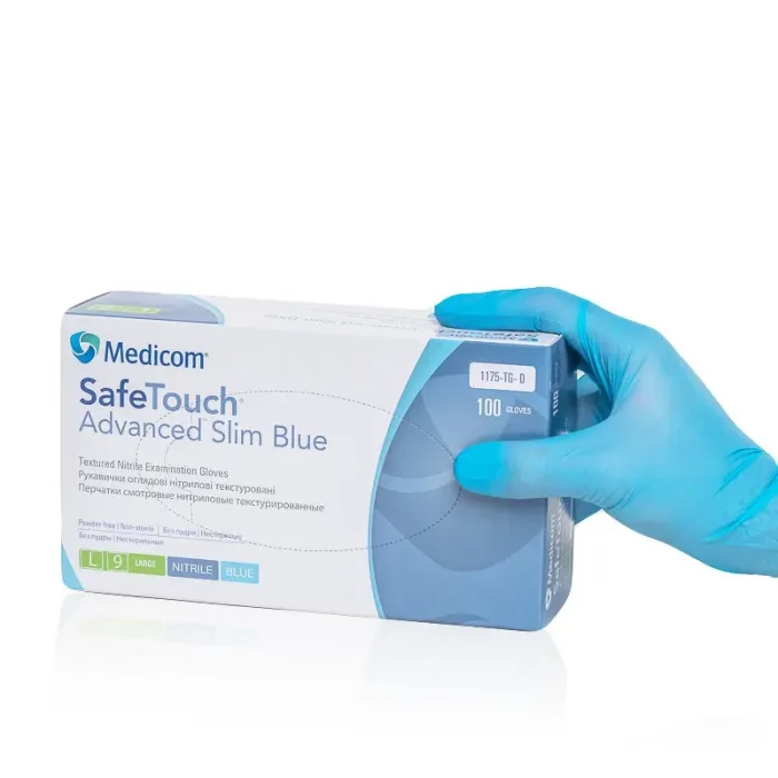 Перчатки нитриловые medicom SafeTouch 100 шт./уп, (голубые,3 г) L