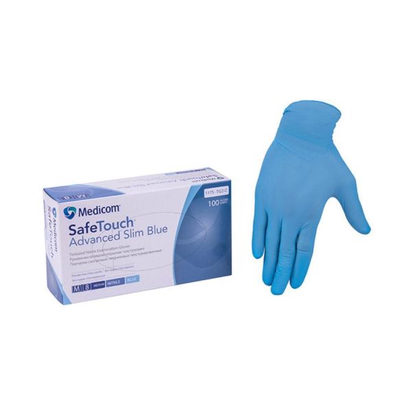 Перчатки нитриловые medicom SafeTouch 100 шт./уп, (голубые,3 г) M