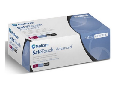 Рукавички нітрилові без пудри Medicom SafeTouch Black, (чорні, 5 г) 