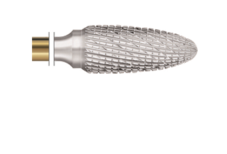 Фреза Komet твердосплавная для сплавов благородных и неблагородных металлов и бюгельного литья, мелкая насечка, диаметр 040