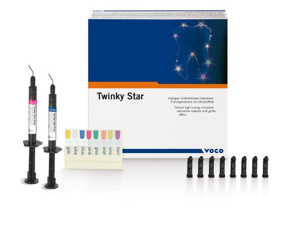 Twinky Star Flow-рентгеноконтрастний компомерний пломбувальний матеріал з ефектом блискіток, шприц 2г рожевий, рідкий Twinky Star Flow-рентгеноконтрастний компомерний пломбувальний матеріал з ефектом блискіток, шприц 2г рожевий, рідкий