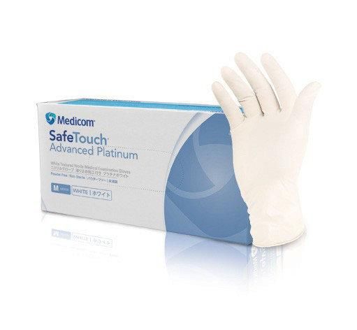 Медичні нітрилові рукавички SafeTouch Platinum White Nitrile (3г) M