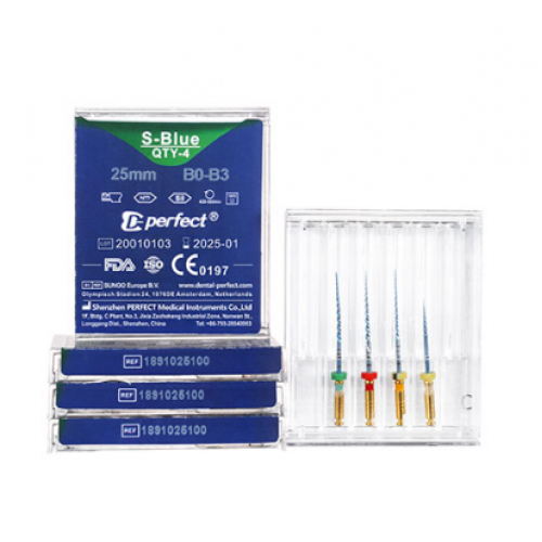 Машинные файлы PERFECT S-Blue FILE NiTi files NiTi (4 шт.)
