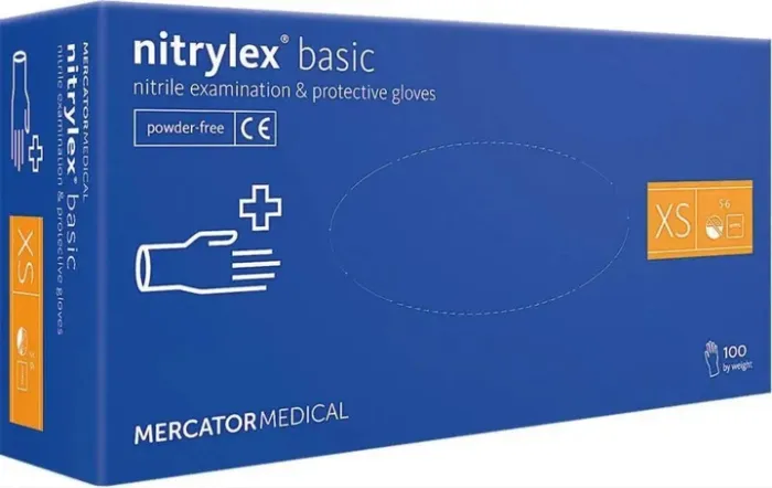 Рукавички нітрилові нітрилекс NITRYLEX basic уп./100 шт. nitrilex XS басик базик медицини, косметології, тату