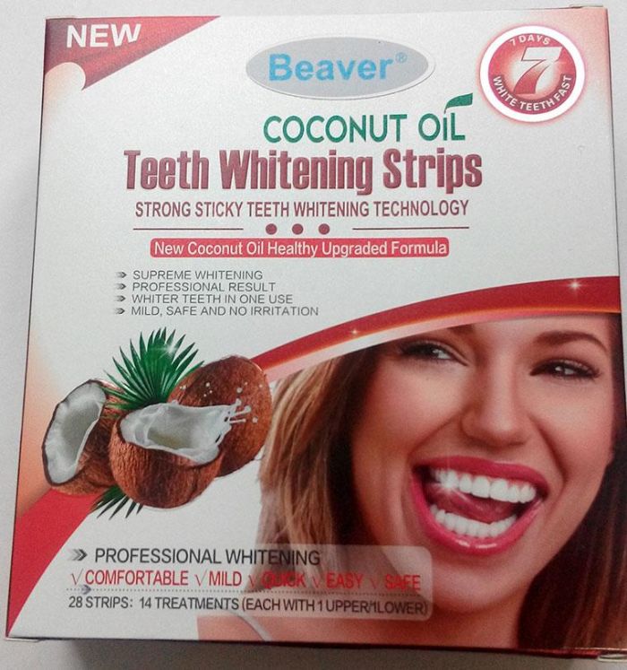 Полоски для отбеливания зубов с кокосовым маслом Beaver Teeth Whitening Coconut Oil Strips Red