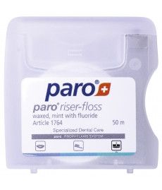 Paro RISER-FLOSS Зубная нить, вощенная, с мятой и фтором, 50 м