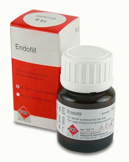 Матеріал для пломбування каналів з дексаметазоном Эндофил Endofill 15+15 Порошок Матеріал для пломбування каналів з дексаметазоном Эндофил Endofill 15+15 Порошок