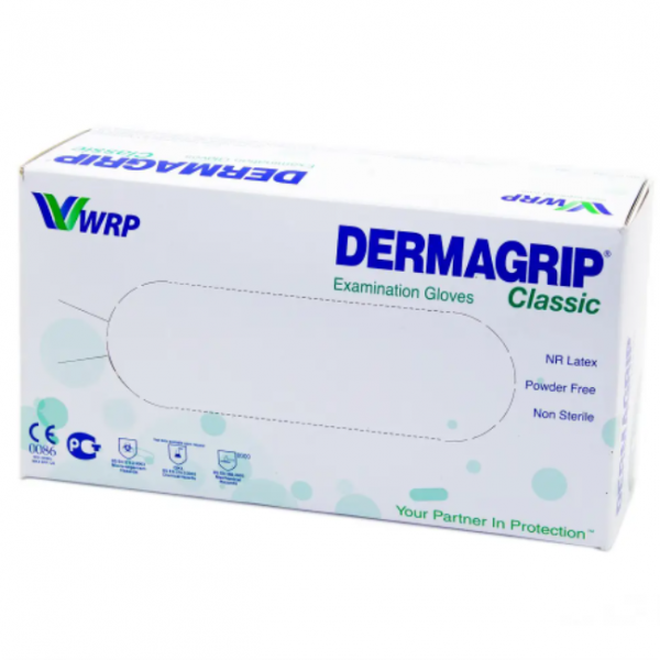 Перчатки латексные Dermagrip CLASSIC, WRP 100шт.\уп L