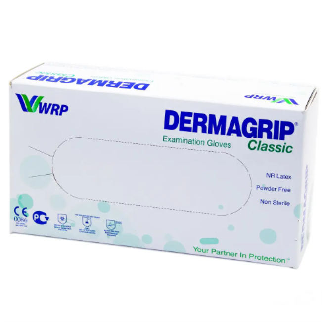 Перчатки латексные Dermagrip CLASSIC, WRP (Дермагрип ) 100шт.\уп М