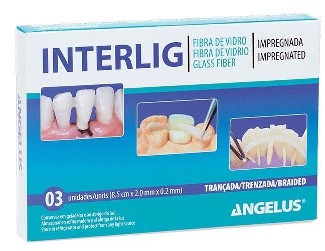 Angelus Interlig - стрічка для шинування, просочена композитом (3 смужки по 8,5 см * 2 мм * 0,2 мм) 