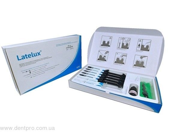 ЛАТЕЛЮКС LATELUX РЕСТАВРАЦІЙНИЙ МАТЕРІАЛ,ШПРИЦ ЛАТУС ПЛОМБУВАЛЬНИЙ СВІТЛОЗАТВЕРДЖУВАНИЙ МІКРОГІБРИД СИСТЕМНИЙ КОМПЛЕКТ 25Г /А2:А3:А3,5:В2:ОА2/