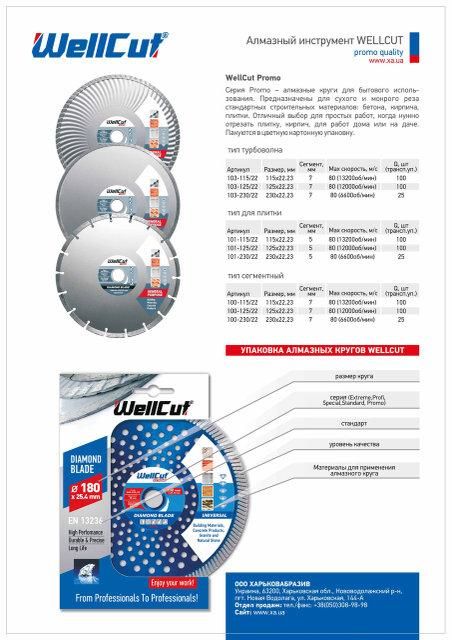 Диск алмаз WellСut Standart в асортименті