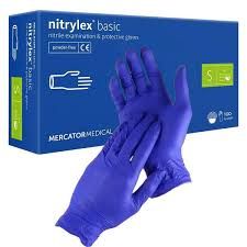 Рукавички нітрилові нітрилекс NITRYLEX basic уп./100 шт. nitrilex S басик базик медицини, косметології, тату