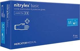 Рукавички нітрилові нітрилекс NITRYLEX basic уп./100 шт. nitrilex M басик базик медицини, косметології, тату