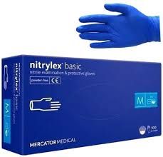 Рукавички нітрилові нітрилекс NITRYLEX basic уп./100 шт. nitrilex M басик базик медицини, косметології, тату