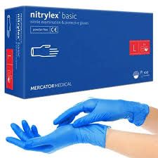 Рукавички нітрилові нітрилекс NITRYLEX basic уп./100 шт. nitrilex L басик базик медицини, косметології, тату