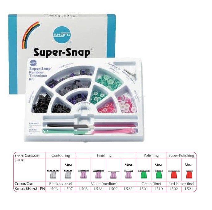 Набор дисков полировальных Super-Snap ,Shofu Super-Snap Set Rainbow technique kit