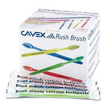 Набор одноразовых зубных щеток Cavex Rush Brush, 100 шт