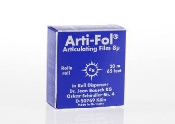Артикуляционная фольга Bausch Arti-Fol 8 мк ширина 22 мм длина 20 м рулон BK 27 синяя двусторонняя Артикуляционная фольга Bausch Arti-Fol 8 мк ширина 22 мм длина 20 м рулон BK 27 синяя двусторонняя
