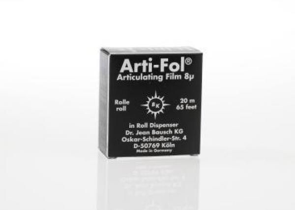 Артикуляционная фольга Bausch Arti-Fol 8 мк ширина 22 мм длина 20 м рулон BK24 чорная двусторонняя Артикуляционная фольга Bausch Arti-Fol 8 мк ширина 22 мм длина 20 м рулон BK24 чорная двусторонняя