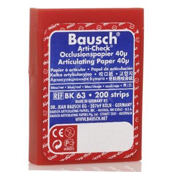 Окклюзионная бумага Arti-Check, Bausch 40мкм ВК63 (синий / красный) 