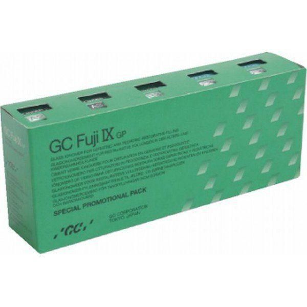 Стеклоиономерный цемент для реставраций боковых зубов FUJI IX GP (Фуджи 9 джи пи) набор: 3х15 г + 2х6.4 мл Стеклоиономерный цемент для реставраций боковых зубов FUJI IX GP (Фуджи 9 джи пи) набор: 3х15 г + 2х6.4 мл