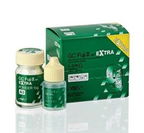 Стеклоиономерный цемент для реставраций боковых зубов FUJI IX GP (Фуджи 9 джи пи) EXTRA набор: 15 г (A3) + Стеклоиономерный цемент для реставраций боковых зубов FUJI IX GP (Фуджи 9 джи пи) EXTRA набор: 15 г (A3) +