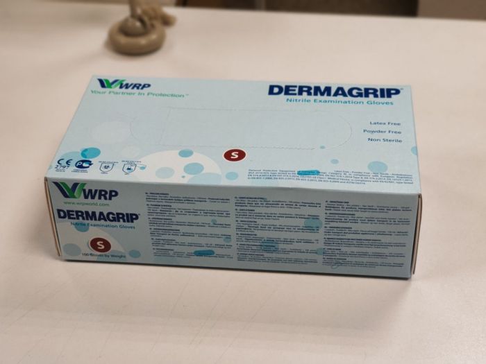 Рукавички нітрилові dermagrip nitrile 100 шт./уп.6 грам РОЗМІР S