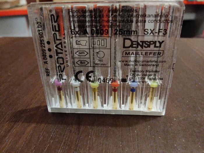 Протейперы машинные ProTaper, Dentsply Maillefer КОПИЯ 6 шт./уп. размер АССОРТИ XS-F3 длина 25 мм