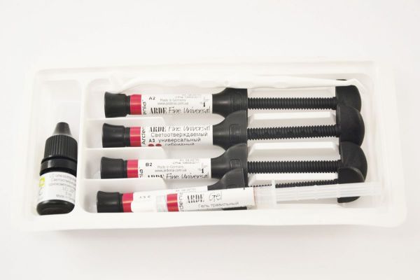 Arde Fine Universal . 4,5 гр. набор 4 х 4,5 г шприц А2, А3, А3,5, В2+бонд 5мл+гель тр.