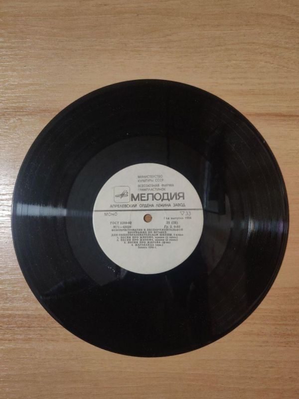 Виниловая пластинка Фонохрестоматия к эксперимент-ой программе по музыке для общеоб-ной школы,5 к (21 (26)-22)