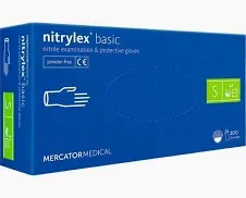 Рукавички нітрилові нітрилекс NITRYLEX basic уп./100 шт. nitrilex S басик базик медицини, косметології, тату