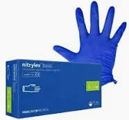 Рукавички нітрилові нітрилекс NITRYLEX basic уп./100 шт. nitrilex S басик базик медицини, косметології, тату