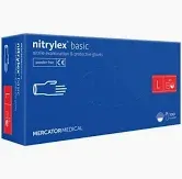 Рукавички нітрилові нітрилекс NITRYLEX basic уп./100 шт. nitrilex L басик базик медицини, косметології, тату